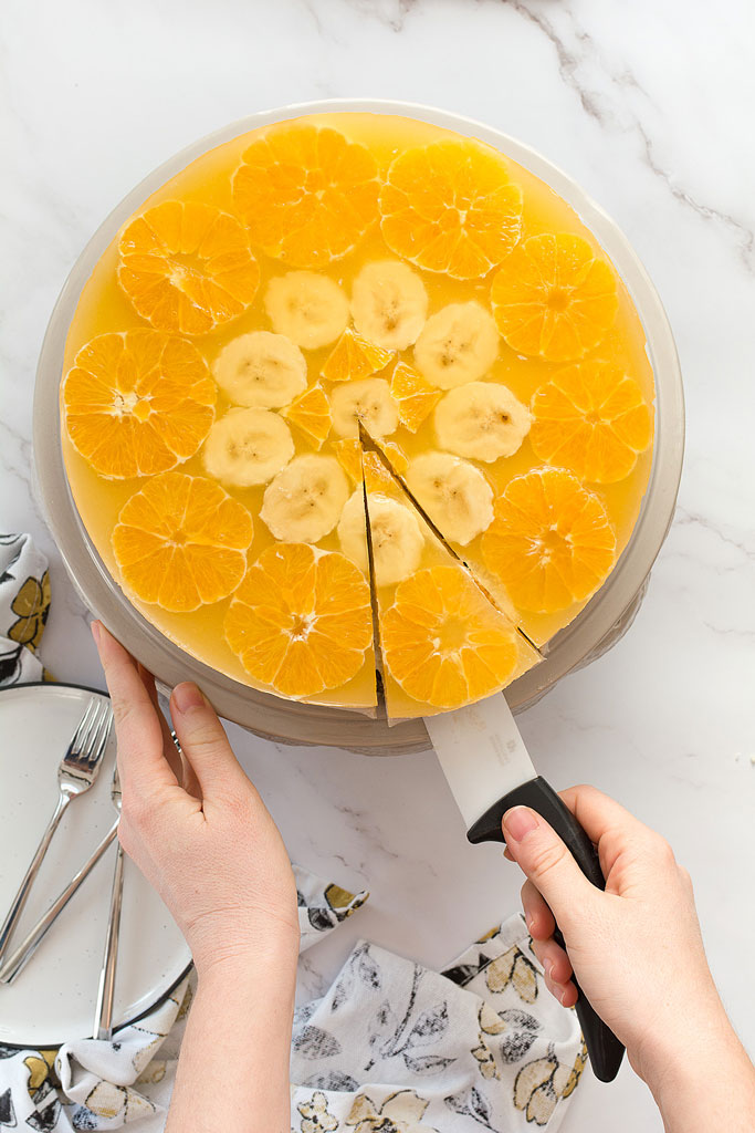 Сурова плодова торта с портокали и банани